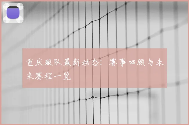重庆狼队最新动态：赛事回顾与未来赛程一览